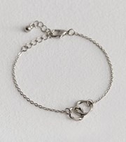 New Look Silver Double Circle Bracelet